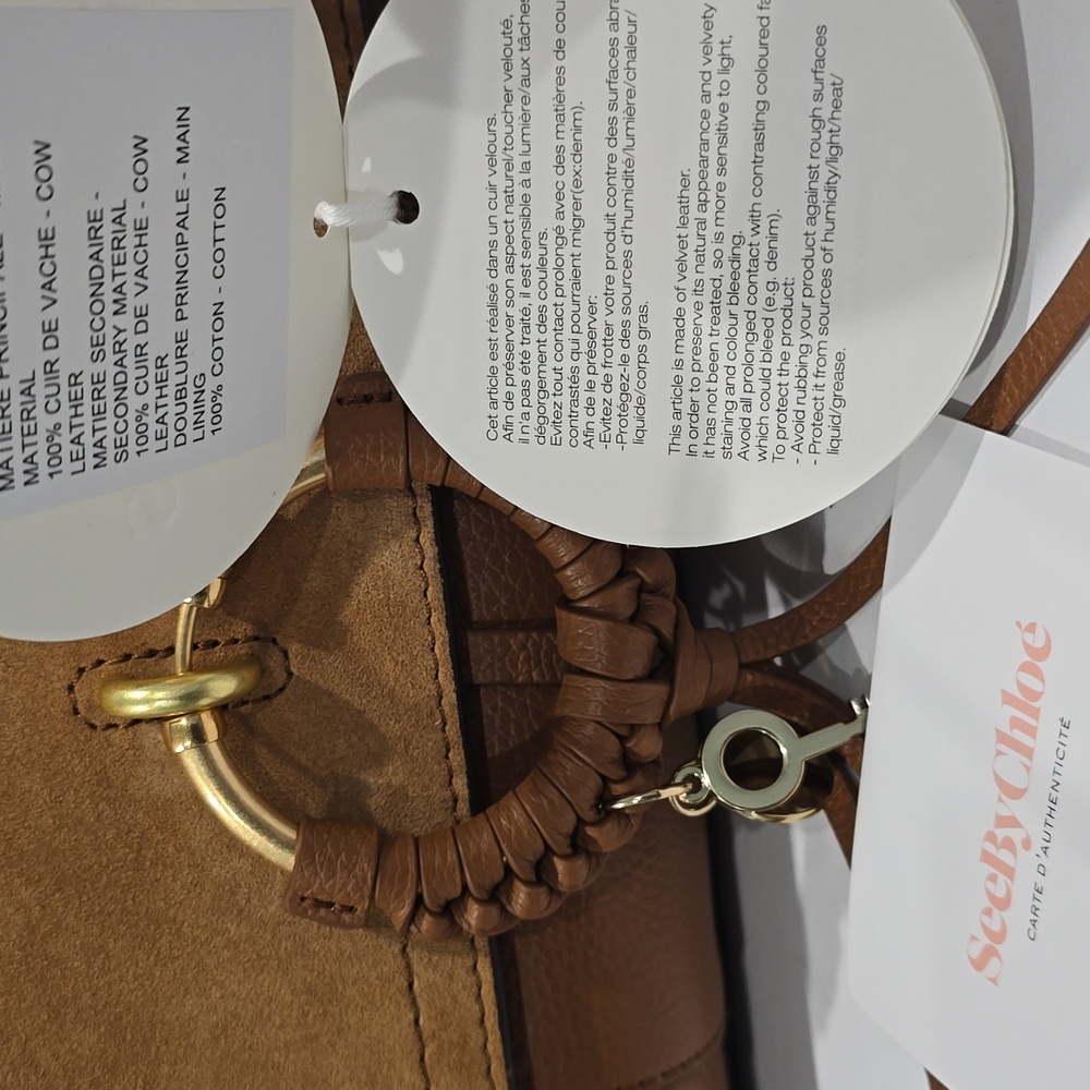NWT ✅ See by Chloe JOAN Leather & Suede Bag CARAMEL ✨ NWT - Picture 13 of 17